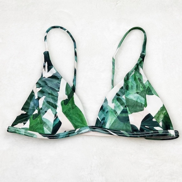 NEW Stone Fox Swim Isla Banana Leaf Triangle Bikini Top - Picture 7 of 9